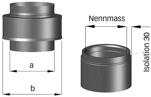 Ansatzteil Typ 1 - für isolierte Stahlkamine